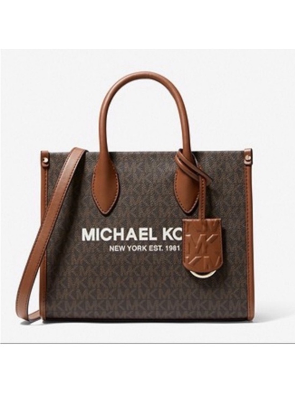 New Michael Kors Mirella Small Crossbody Tote
Bag Brown